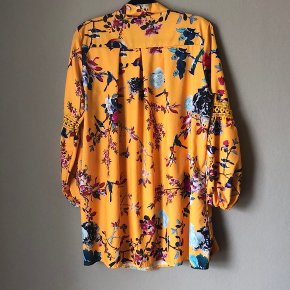 M LEFT Boho Floral Long Sleeve Mini Dress - Picture 5 of 7